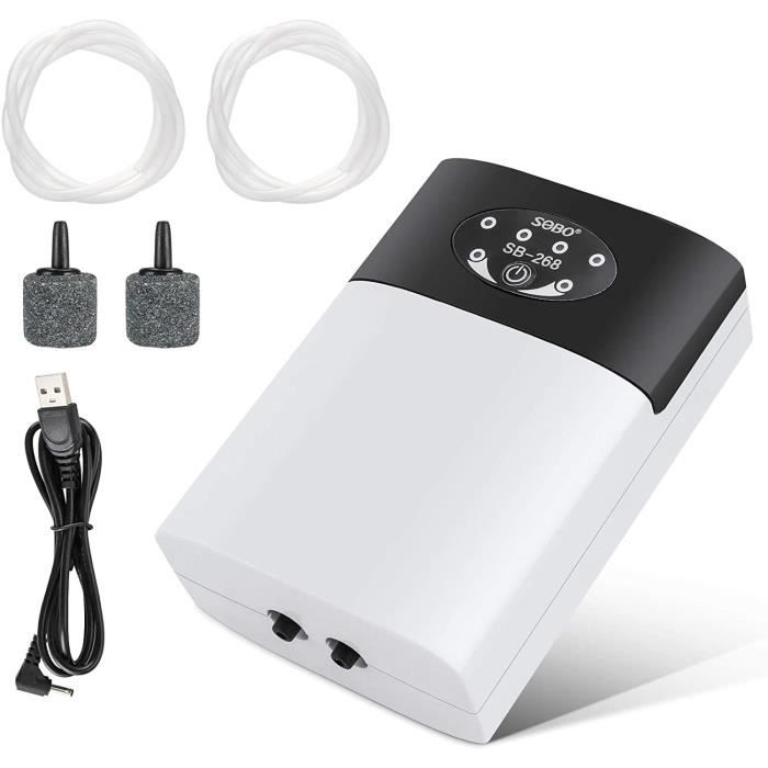 Pompe à air daquarium Pompe à air portative daquarium Pompe à oxygène USB Bulleur Aquarium Silencieux Pompe à air à oxygène d