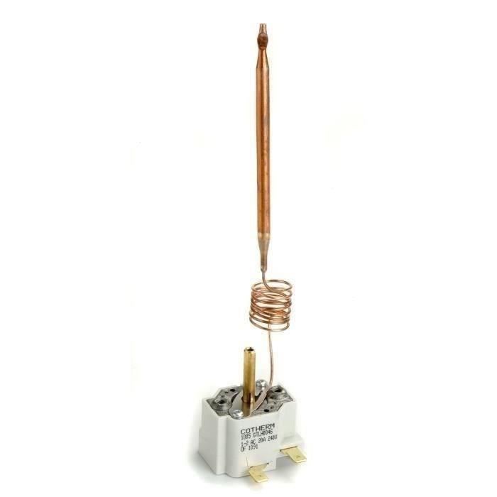 Thermostat mono bulbe pour chauffe-eau domestique sur et sous évier à régulation 8/84°C type GTLH L de canne: 500mm