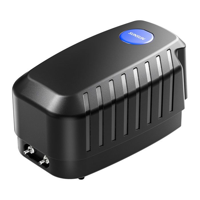 SunSun CAP-20 Pompe Aquarium à Air 8W Bulleur 8 m³ Débit 13 L/min Longueur 3m 2x Pierre à bulle 2x Clapet ani-retour 4 Sorties d’air