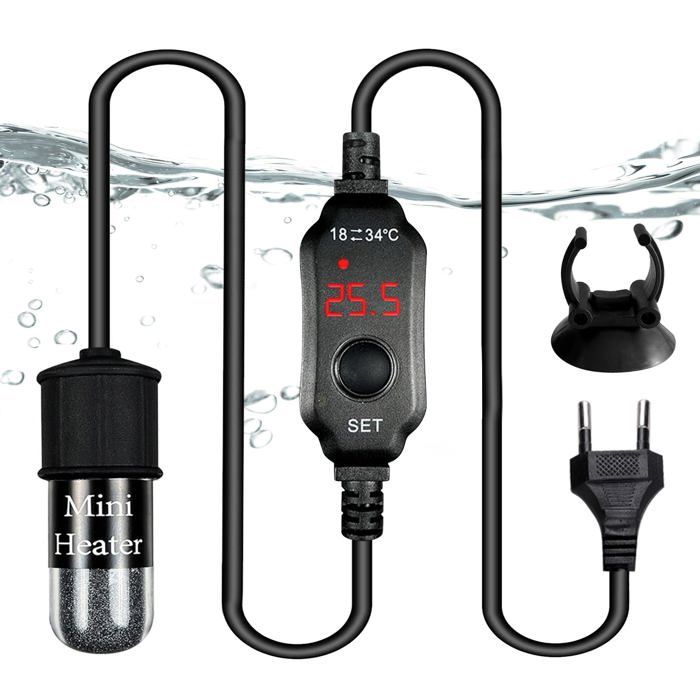Chauffage Daquarium: Mini Chauffage Aquarium Chauffe Pour Aquarium Con Numérique Affichage Et Température Réglable(10W)