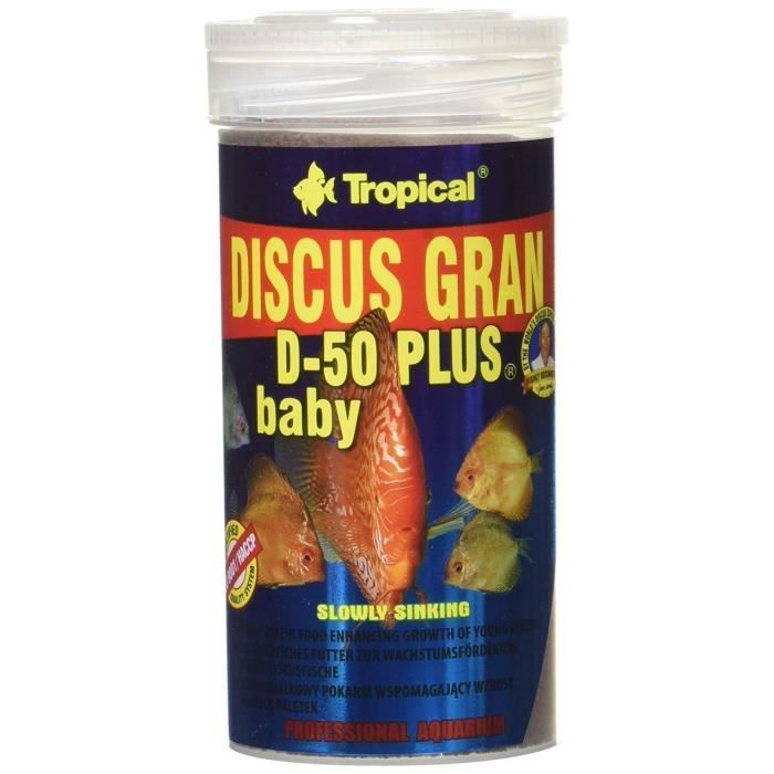 Nourriture pour poissons - TROPICAL - Discus Gran D-50 Plus - 250 ML - Haute teneur en protéines - Junior