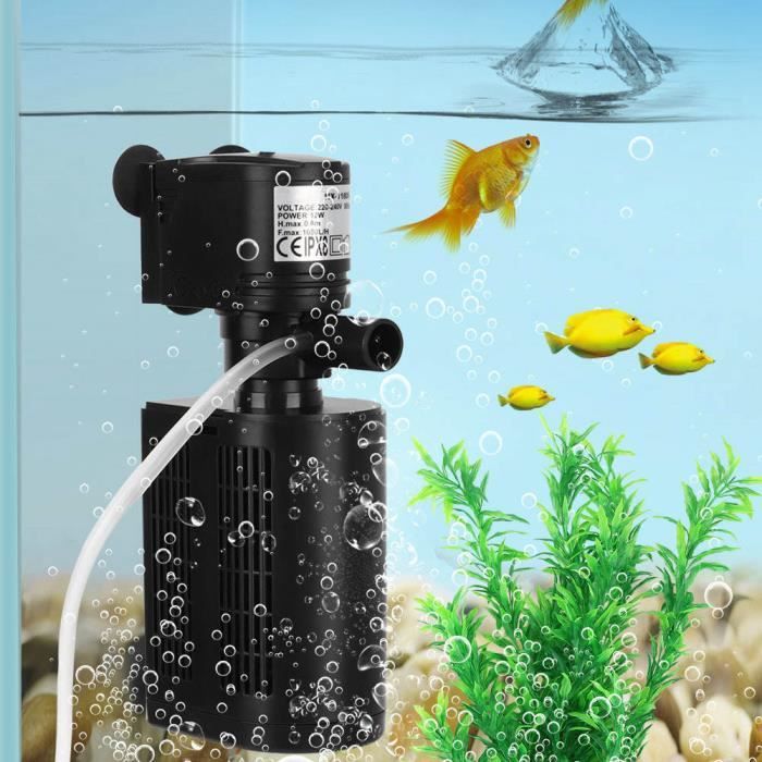 filtre interne 3 en 1 filtre filtrant leau de pompe daération doxygène pour laquarium de réservoir de poissons prise EU 220 V