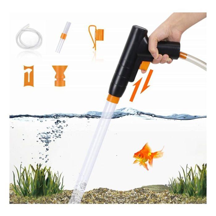 Aspirateur de Boues Aquarium 3 en 1 Nettoyage de Gravier et Filtre pour Changement dEau et Sol dAquarium