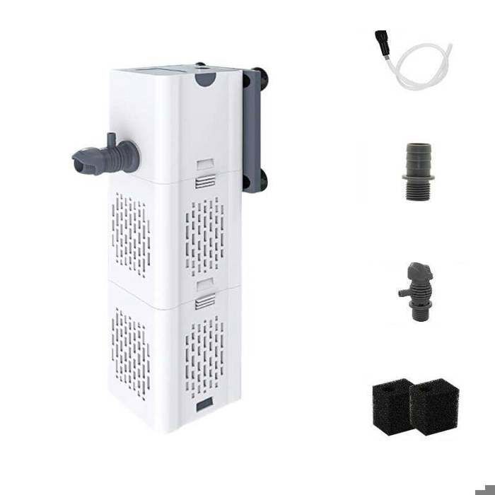 Filtre intégré pour aquarium 80-250 L 15 W débit 1 000 l/h pompe avec éponge filtrante pour une eau claire et saine