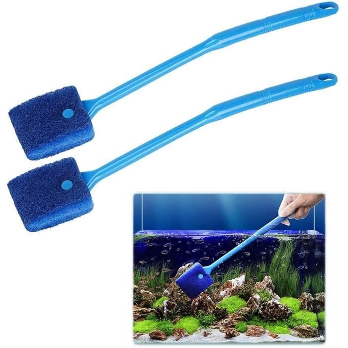Eponge aquariumRaclette Vitre AquariumNettoyage Aquarium Vitre Eponge Nettoyant Pour Nettoyer La DAquarium 40 CmBleu2PCS