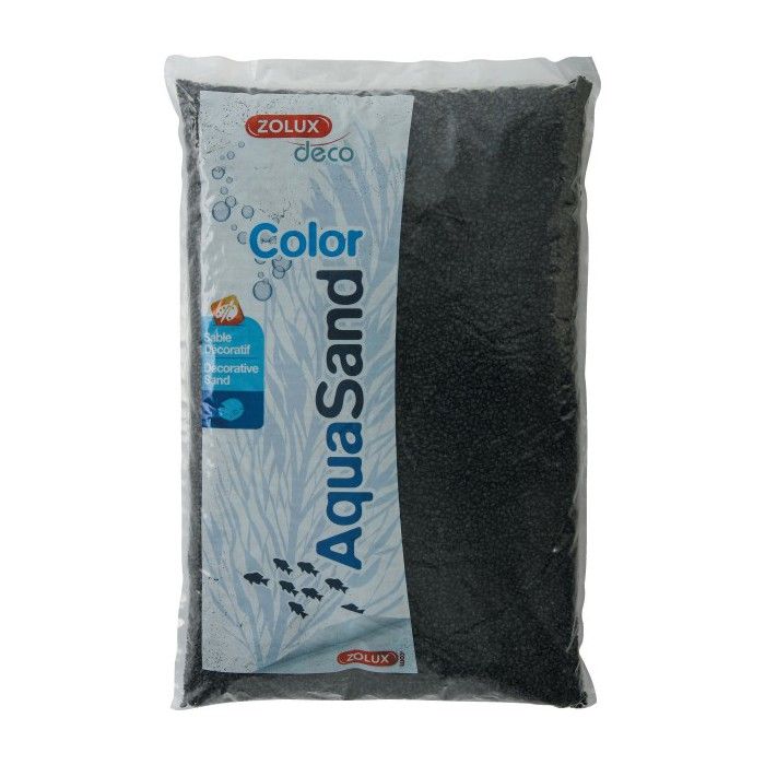 Sable et quartz pour aquarium - Animal Valley - Quartz Aquasand Trend - 5 Kg - Noir - Décoration aquarium