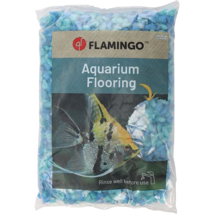 Gravier Gruzo Bleu Turquoise 6- 8 mm 1 kg pour aquarium - Flamingo