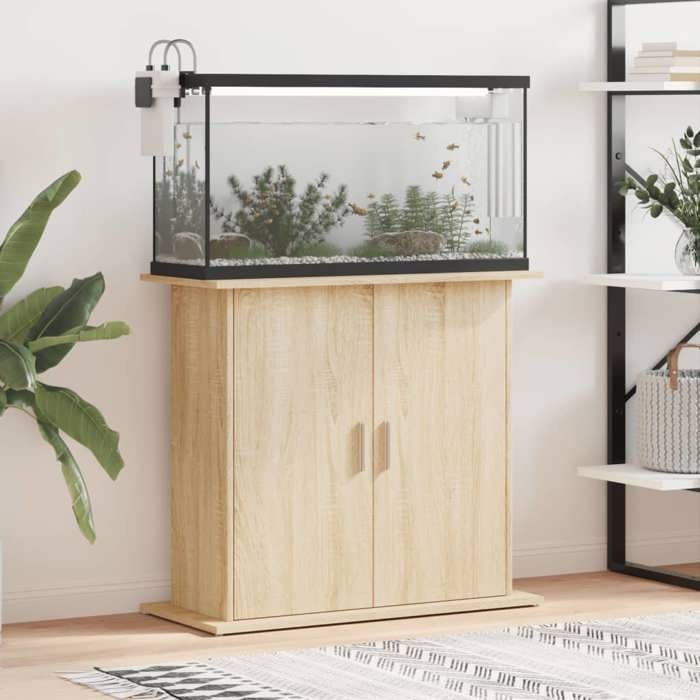 vidaXL Support pour Aquarium Armoire pour Aquarium avec 4 Compartiments Meuble de Base pour Aquarium avec Rangement 833602