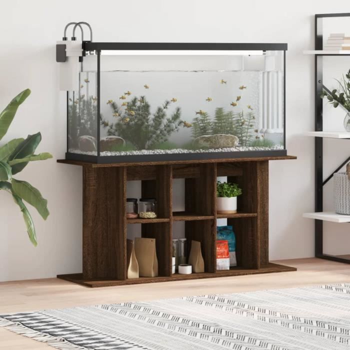 vidaXL Support daquarium chêne marron 120x40x60 cm bois dingénierie 833598