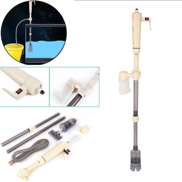 Aspirateur Électrique pour Aquarium Siphon Nettoyeur de Gravier Sable et Filtre leau Appareils de Nettoyage Sans Batterie HB056
