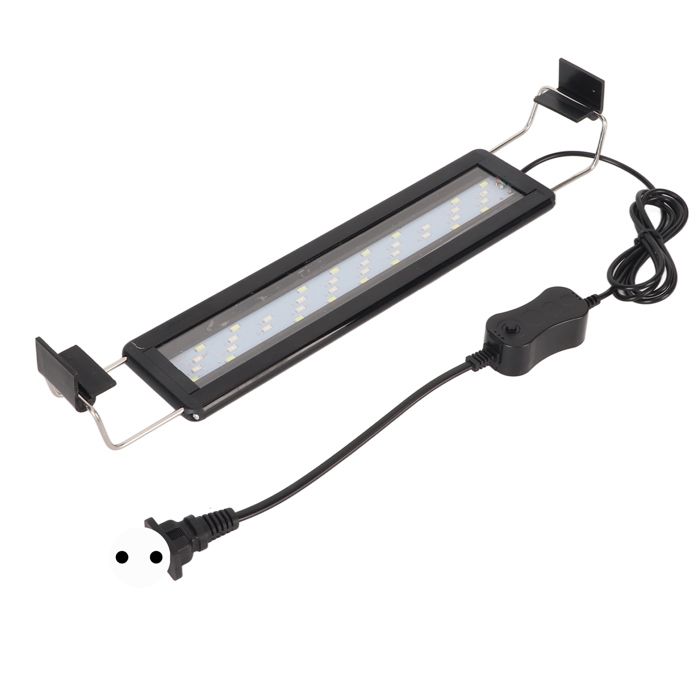 Éclairage LED pour aquarium couleurs changeantes 3 niveaux réglables 4 rangées avec supports extensibles noir Label