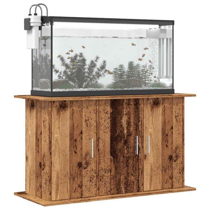Support pour aquarium - Vieux bois - 101x41x58 cm - Bois dingénierie - Montage facile