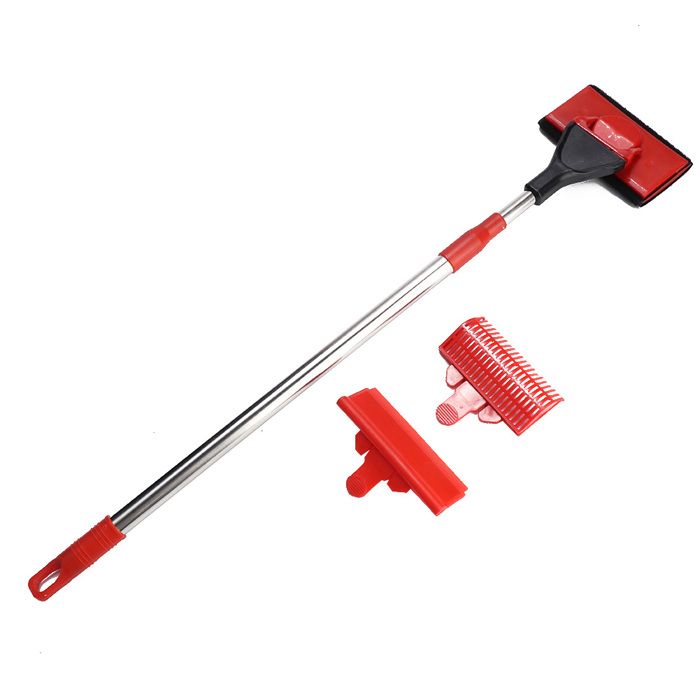 Nettoyeur télescopique pour aquarium grattoir à algues brosse pour nettoyer les vitres des aquariums