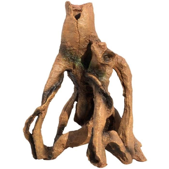 Décoration daquarium - Bois flotté en résine - Racine darbre - 18x13.5x23 cm - Marron - Multi-usage