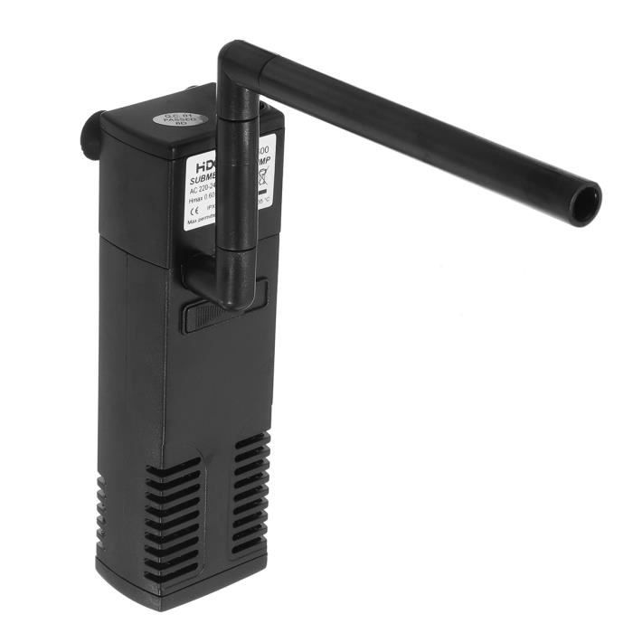 AVANC Pompe Aquarium Filtre Pompe A Eau 8W 600L/H Submersible Interne Ajouter Oxygène 220V PRISE EU