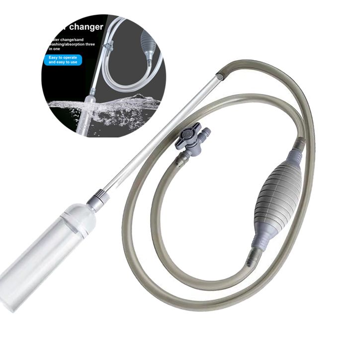 Nettoyeur daquarium siphon changeur deau pompe à eau nettoyeur de réservoir idéal pour aquariums
