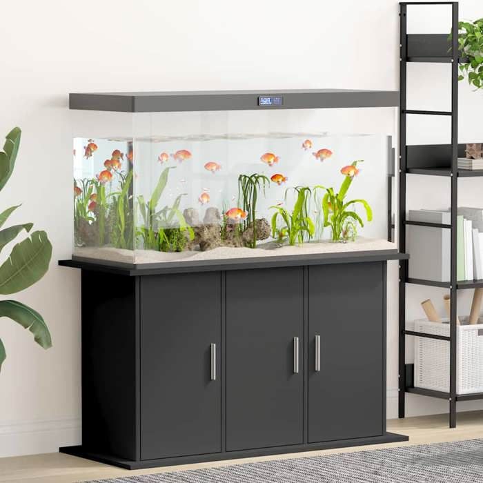 vidaXL Support pour aquarium Noir 101x41x58 cm Bois d’ingénierie Meuble pour aquarium avec rangement 833632