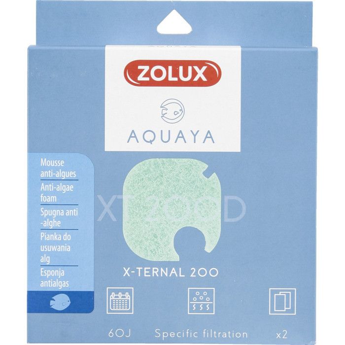 Filtre pour pompe x-ternal 200 filtre XT 200 D mousse anti algues x2. pour aquarium. - zolux