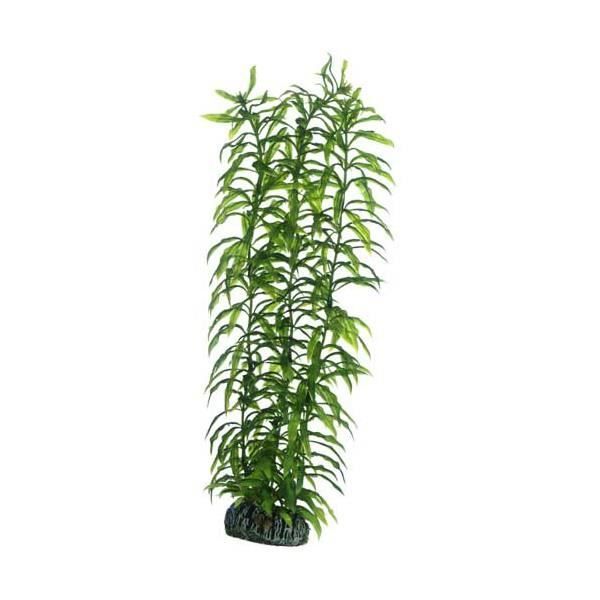 Plante daquarium artificielle Heteranthera 34 cm – effet trompe-lœil base en roche