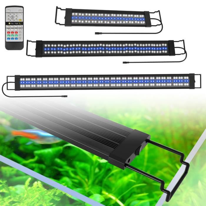 Hengda Lampe Aquarium LED RGB avec télécommande sans fil Étanche LED Lumière Aquarium Déclairage90-120cm