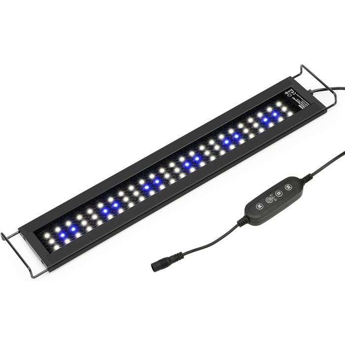 Rampe LED aquarium 43-60cm minuterie blanc bleu réglable étanche 11W