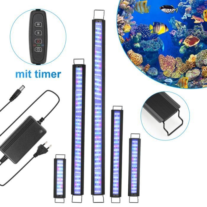 Hengda LED Aquarium RGB Éclairage Réglables à Spectre Complet pour Plantes d’Aquarium deau Douce 64-90cm