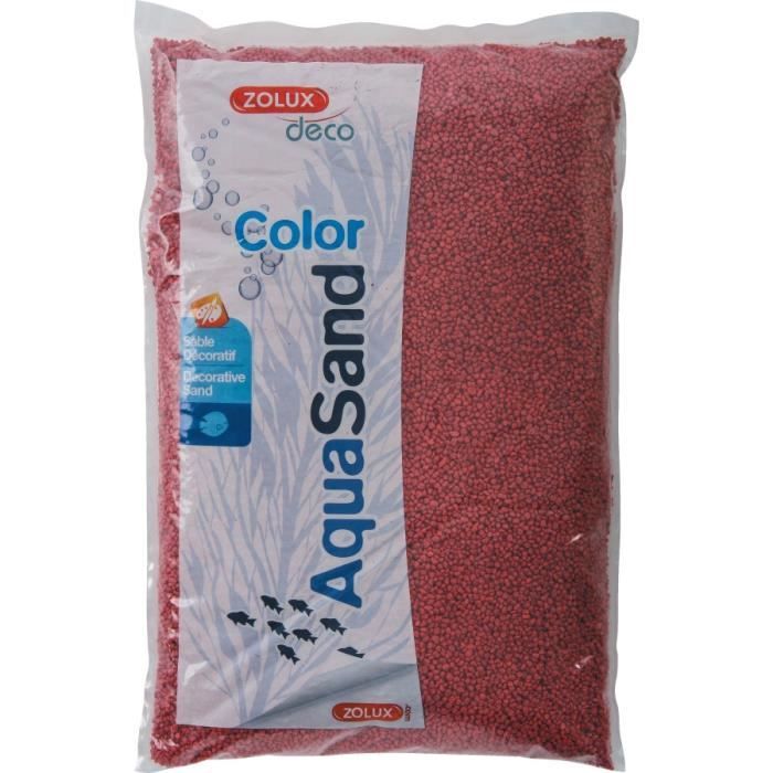 Sable décoratif pour aquariums - Aquasand - Rouge Framboise - 5Kg - Quartzite concassée - 2-3mm