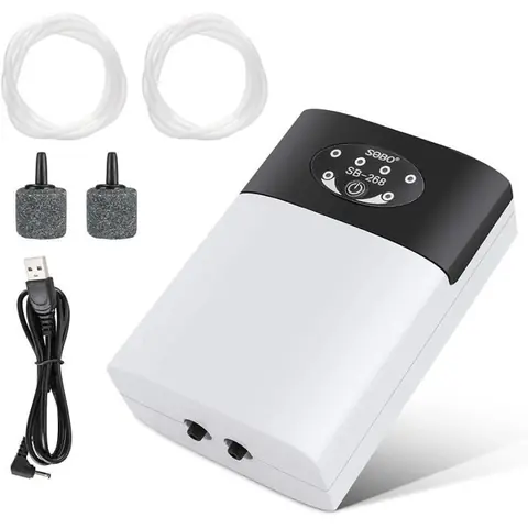 Pompe à air daquarium Pompe à air portative daquarium Pompe à oxygène USB Bulleur Aquarium Silencieux Pompe à air à oxygène d