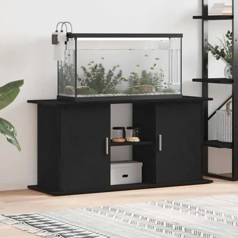 Support daquarium - Chêne noir - 121x41x58 cm - Bois dingénierie - Montage facile