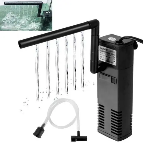 Filtre Intérieur pour Aquarium 20L-60L 4W 600L/H Réglable Pompe Filtre Interne avec Éponges Filtrantes pour Aquarium .