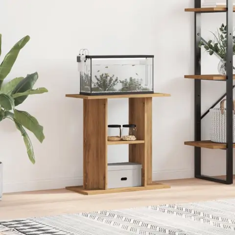 Support daquarium chêne 60 x 30 x 60 cm - bois dingénierie 3 niveaux marron