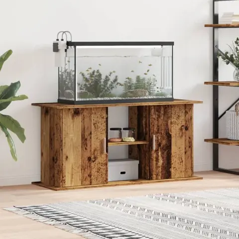 Support pour aquarium - Vieux bois - 121x41x58 cm - Bois dingénierie - Montage facile