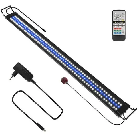 Hengda LED Aquarium Dimmable avec Télécommande Éclairage pour Plante Poisson117.5cm120-150CM Extensible Lampe