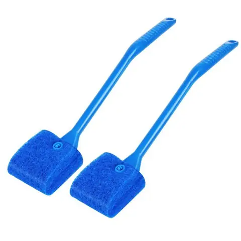 Brosse de Nettoyage Aquarium 2PCS Grattoir Algues avec 40cm Manche Raclette Aquarium Réutilisable Nettoyeur Verre Fenêtre