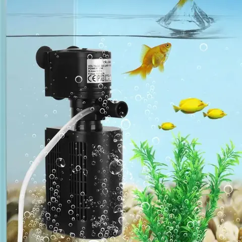 filtre interne 3 en 1 filtre filtrant leau de pompe daération doxygène pour laquarium de réservoir de poissons prise EU 220 V