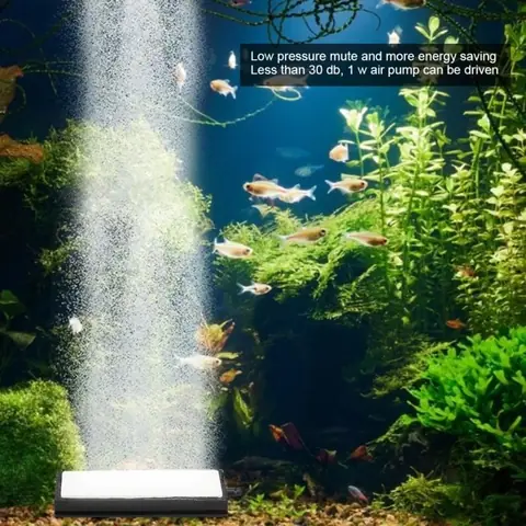Diffuseur de bulle de pompe à oxygène de raffinerie daération de réservoir de poissons de barre Aquarium Nano Air Stone(L)-CHD