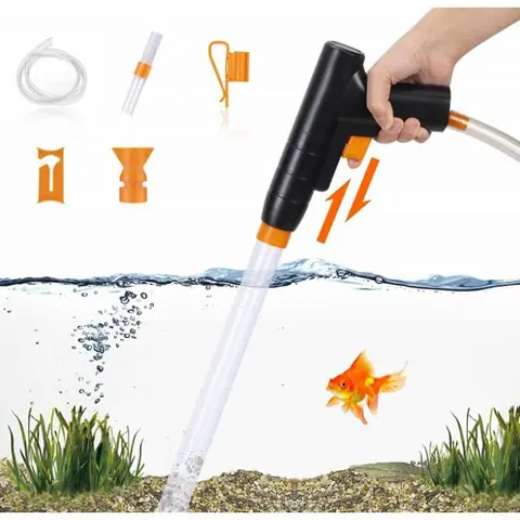 changeur deauAspirateur de Boues dAquarium3 in 1Nettoyeur de Sol dAquarium Kit de Nettoyage de Gravier dAquarium