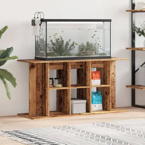 Support pour aquarium - Vieux bois - 120x40x60 cm - Bois dingénierie - Montage facile