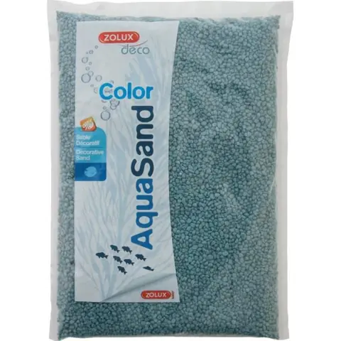 Sable décoratif pour aquariums - Aquasand - Color Bleu - 1Kg - Quartzite concassée - 2-3mm