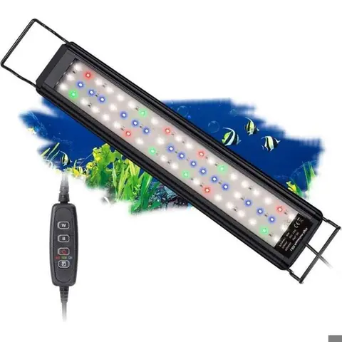 Rampe LED d’aquarium - ZOR® - Spectre complet - 10 niveaux de luminosité - Minuterie 6/10/12 heures