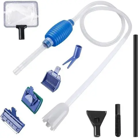 Kit de nettoyage 5 en 1 pour aquarium changement deau avec tuyau de 17m accessoire universel POMPE A EAU AQUARIUM