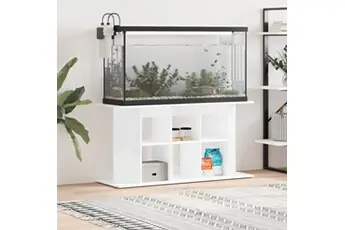 Support pour Aquarium, Armoire pour Aquarium avec Rangement, Meuble de Base pour Aquarium, Décoration d'Intérieur, Blanc Brillant Bois d'Ingénierie