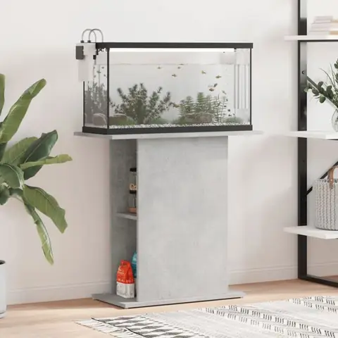 Support pour aquarium - vidaXL - Gris béton - 75x36x725 cm - Bois dingénierie - Rangement intégré - Design élégant