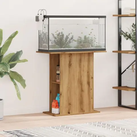 Support daquarium - Chêne artisanal - 36x75x725cm - Bois dingénierie - Montage facile
