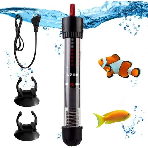 Chauffage daquarium - Thermostat réglable - Avec 2 ventouses - Chauffage daquarium60L 50W
