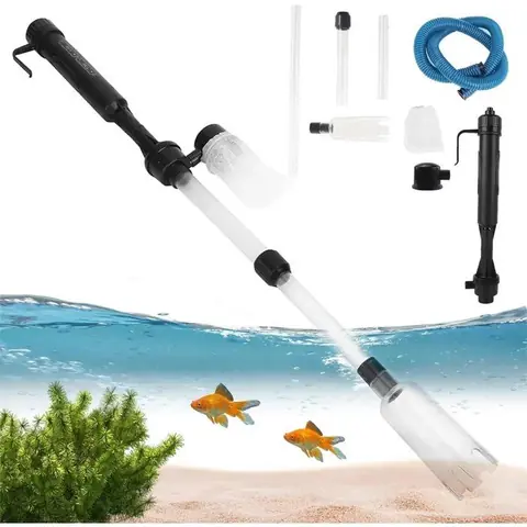 Nettoyeur de sable électrique pour aquarium avec bouton de pression dair et régulateur de tuyau deau permettant déliminer