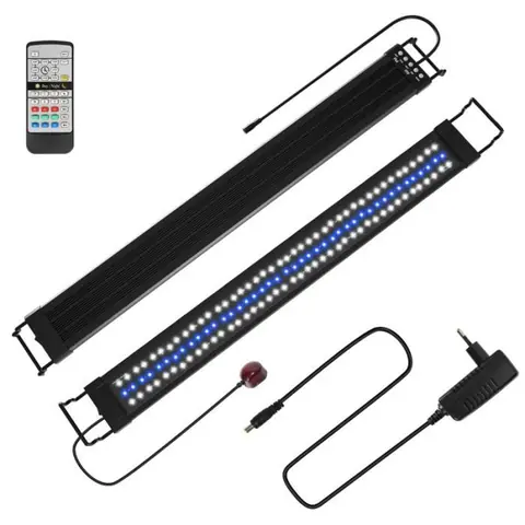 Hengda LED Aquarium Dimmable avec Télécommande Éclairage pour Plante Poisson86.5cm90-120CM Extensible Lampe