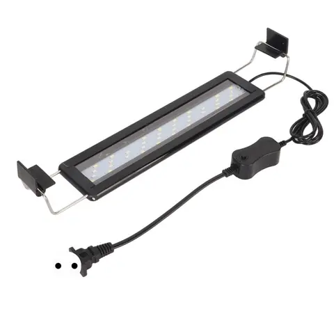 Éclairage LED pour aquarium couleurs changeantes 3 niveaux réglables 4 rangées avec supports extensibles noir Label