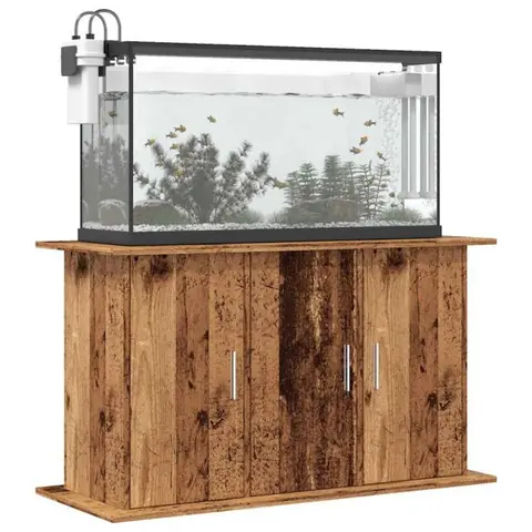 Support pour aquarium - Vieux bois - 101x41x58 cm - Bois dingénierie - Montage facile