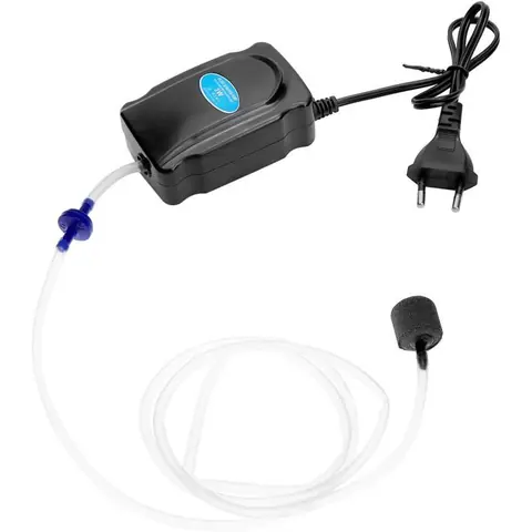 Pompe à air silencieuse pour aquarium - Kit complet - 2 L/min - 3 W - Capacité : 5 à 300 L